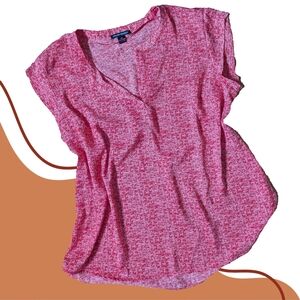 Hilary Radley Red + White Blouse